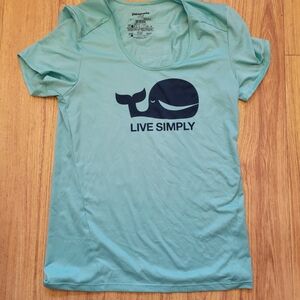 Patagonia Women's Teal Whale Graphic Tee